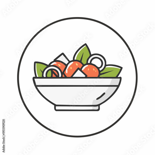 Griechischer Salat Icon minimalistisch
