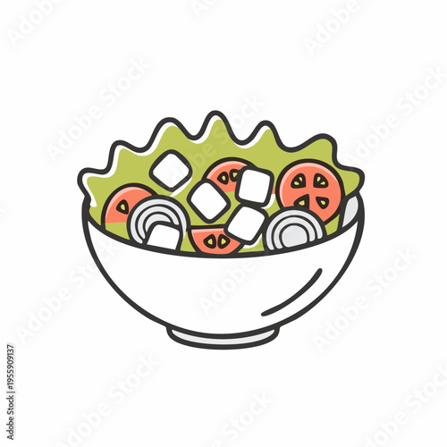 Griechischer Salat Icon minimalistisch