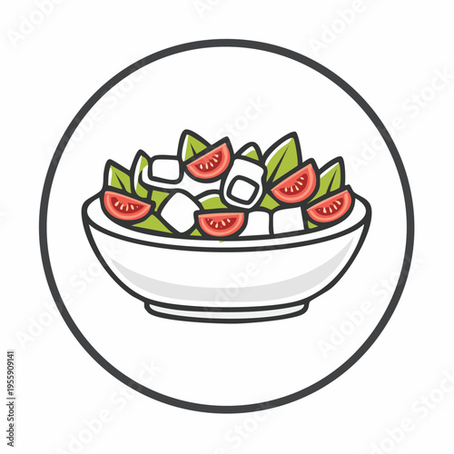 Griechischer Salat Icon minimalistisch