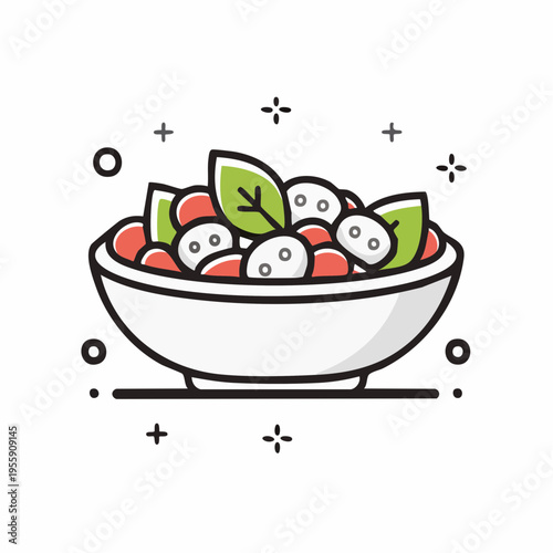 Griechischer Salat Icon minimalistisch