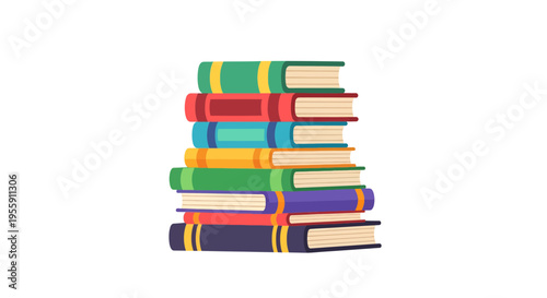 Stacked books illustration representing knowledge and learning journey for education
