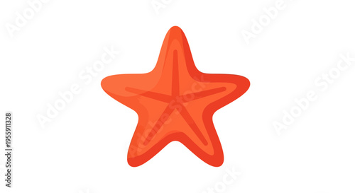 Starfish Vector Illustration, Flat Design, Marine Life Icon for Design and Decoration