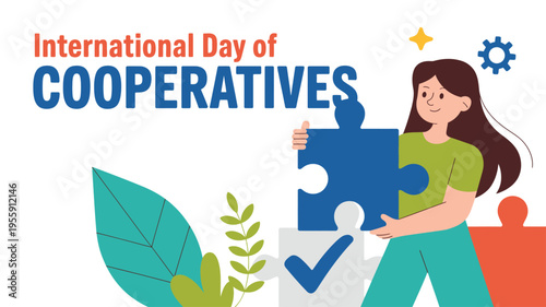 Woman holding a large puzzle piece representing collaboration and community building