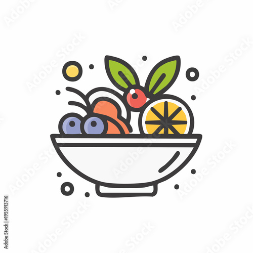 Obstsalat Icon minimalistisch