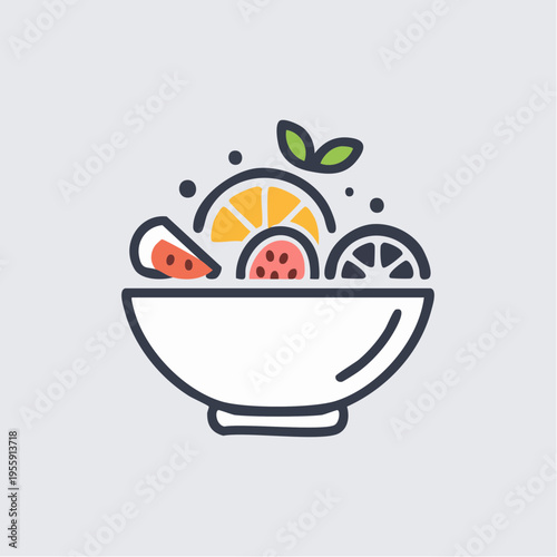 Obstsalat Icon minimalistisch
