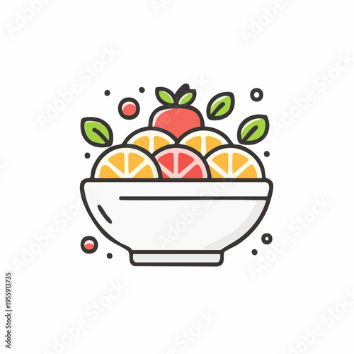 Obstsalat Icon minimalistisch