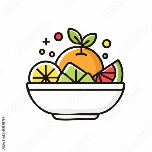 Obstsalat Icon minimalistisch