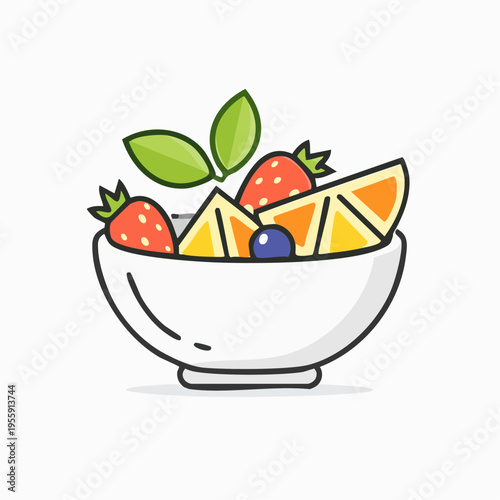 Obstsalat Icon minimalistisch