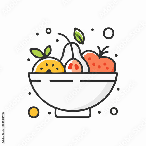 Obstsalat Icon minimalistisch