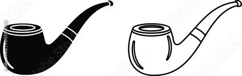 Smoking Pipe Icons Set Vector