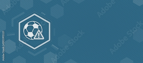 Sports ethics warning sign vector illustration with soccer ball and copy space for text background