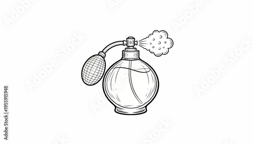 Vintage Perfume Bottle with Atomizer Spray