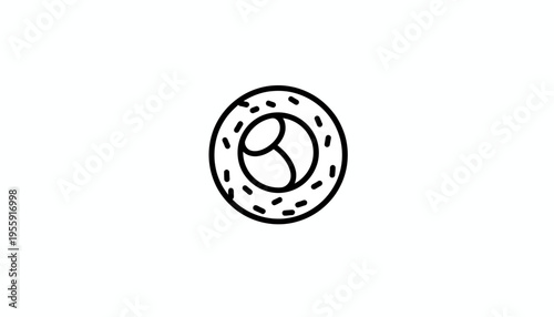 Simple Sushi Roll Icon - Japanese Cuisine Vector Art