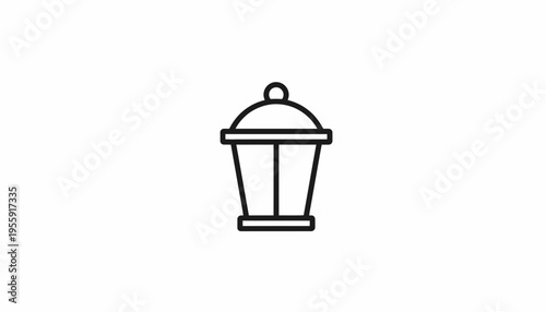 Simple Line Art Icon of a Classic Lantern