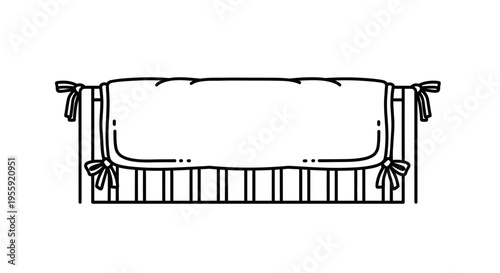 Crib Bumper with Ties, Baby Bedding, Nursery Decor, Outline Illustration