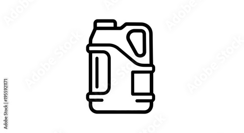 Clean Line Art Icon of a Large Plastic Jug with Handle and Cap