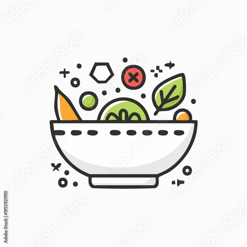 Quinoa Salat Icon minimalistisch