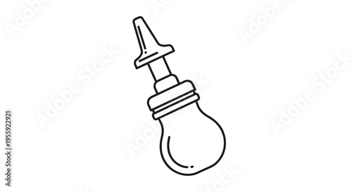 Baby Nasal Aspirator Bulb Syringe for Clearing Congestion - Line Art Icon