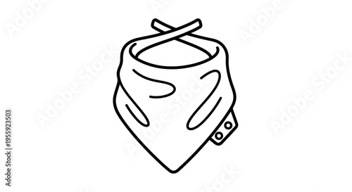 Baby Bandana Bib Icon Outline Vector Illustration
