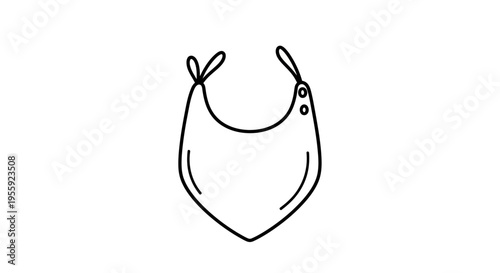 Baby Bib Icon Vector Illustration Simple Line Art Drawing