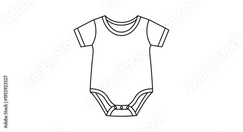 Baby Bodysuit Icon Outline, Simple Infant Clothing Vector Graphic