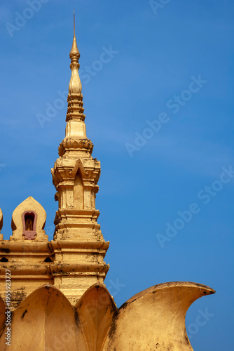 Gold decoration detail at Pha That Luang, meaning 