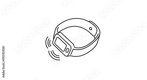 Smartwatch with signal waves, wearable technology, fitness tracker, modern gadget