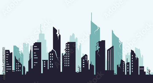 City Skyline Urban Buildings Towers.