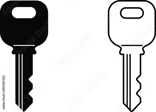 Simple House Key Icons Set Vector
