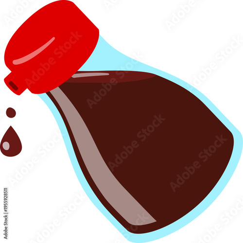 傾けた醤油さしから落ちるしずく