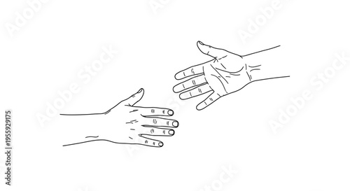 Reaching Hands, Connection, Help, Support, Friendship, Partnership, Gesture, Open Palms, White Background