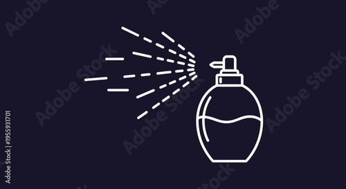 Perfume Spray Bottle Icon, Atomizer Mist, Fragrance Dispenser, Cosmetic Product