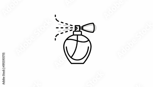 Perfume spray bottle icon, elegant fragrance mist, beauty and cosmetic symbol