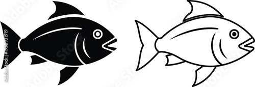 Fish Icon Set Vector Design Vector