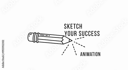 Pencil Sketching Success Animation Concept