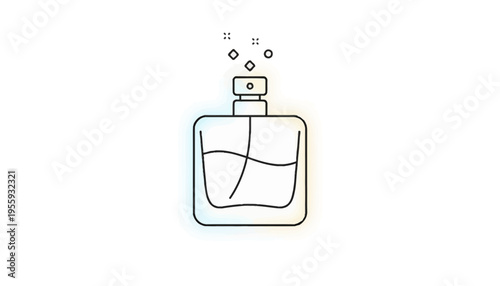 Perfume Bottle Icon Line Art: Elegant Fragrance Spray for Beauty and Luxury
