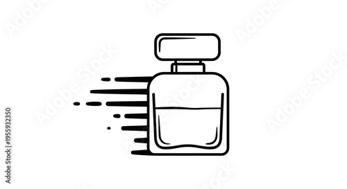 Perfume Bottle Icon with Speed Lines - Fast Delivery Concept