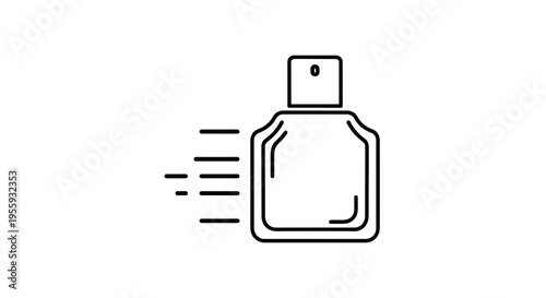 Perfume Bottle Icon with Speed Lines, Fast Delivery Concept