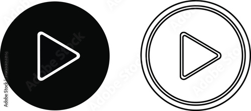 Play Button Icon Set Vector