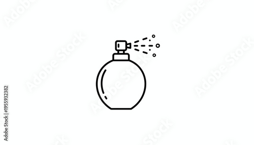 Perfume Bottle Spray Icon - Minimalist Line Art of Fragrance Atomizer