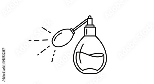 Perfume Bottle Spray Icon Line Art Vector Illustration