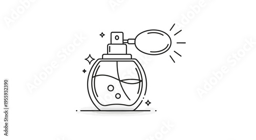 Perfume Bottle Icon, Vintage Spray Atomizer, Elegant Fragrance Symbol, Luxury Beauty Product