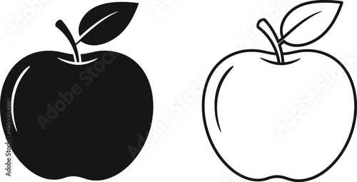 Apple Fruit Icon Set Vector Illustration Vector