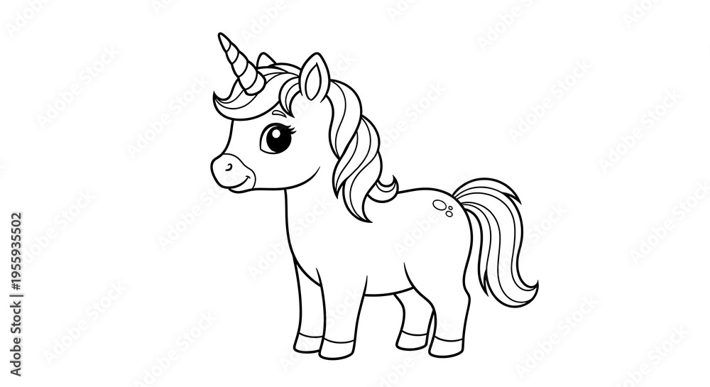 Fototapeta premium Cute cartoon horse vector isolated on white background