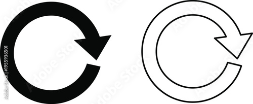 Circular Refresh and Reload Arrow Vector Icons Set Vector