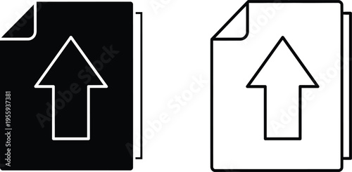 Upload Document File Icons Set Vector