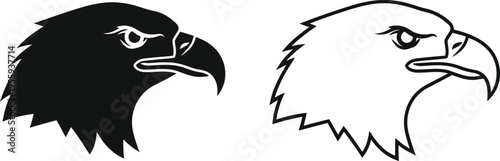 Eagle Head Silhouette Logo Vector Set Vector