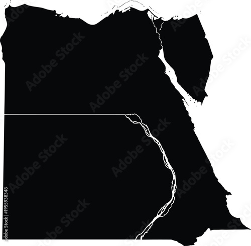 Egypt map with Nile River and Sinai Peninsula