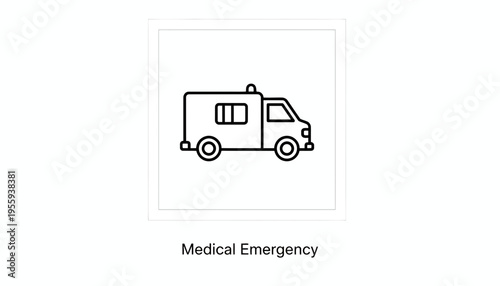 Ambulance Icon, Medical Emergency Vehicle, Healthcare Transport Symbol