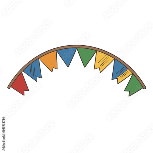 Colorful Banner Pennant Flags Vector, Festive Party Decoration for Celebration and Event Design